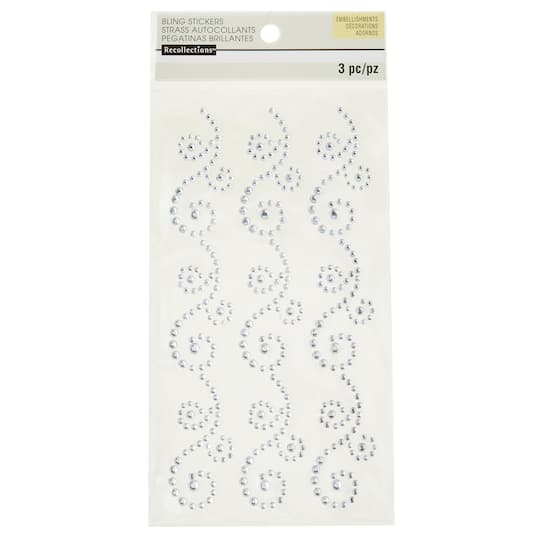 12 Packs: 3 ct. (36 total) Clear Flourish Adhesive Rhinestones by Recollections™